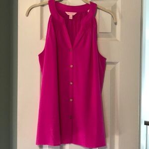 Lilly Pulitzer hot pink silk top